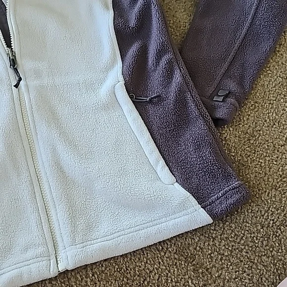 The North Face Fleece Zip Up Jacket Small White Purple - Picture 5 of 6